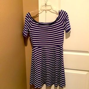 White House Black Market Off the shoulder stripe sundress size S NWT